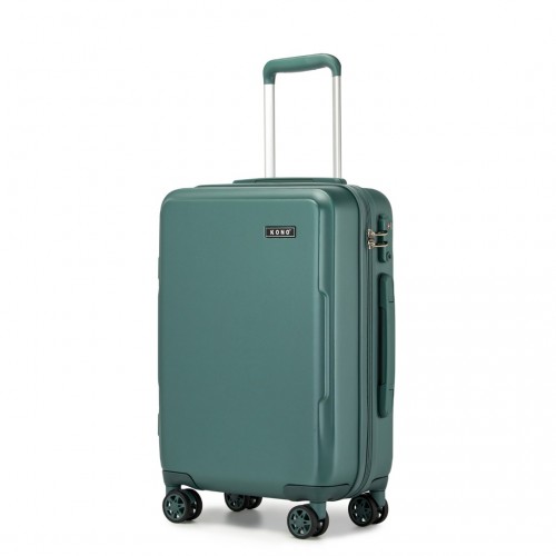 KSK2494 - Kono 20 Inch Cabin Size Minimalist Hard Shell ABS+PC Carry-On Suitcase with TSA Lock 360° Spinner Wheels - Military Green