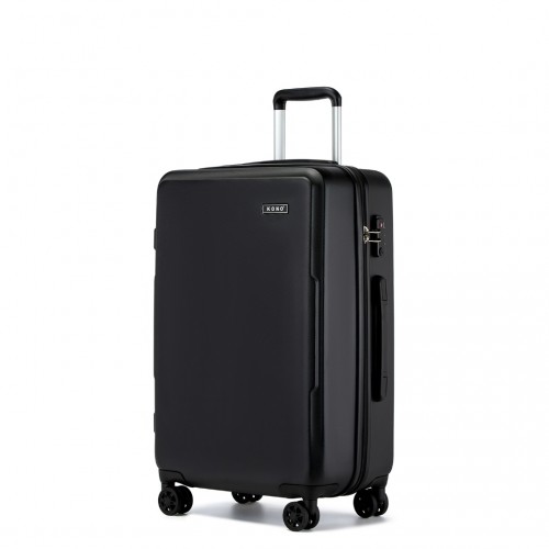 KSK2494 - Kono 24 Inch Minimalist Hard Shell ABS+PC Check-In Suitcase with TSA Lock 360° Spinner Wheels - Black